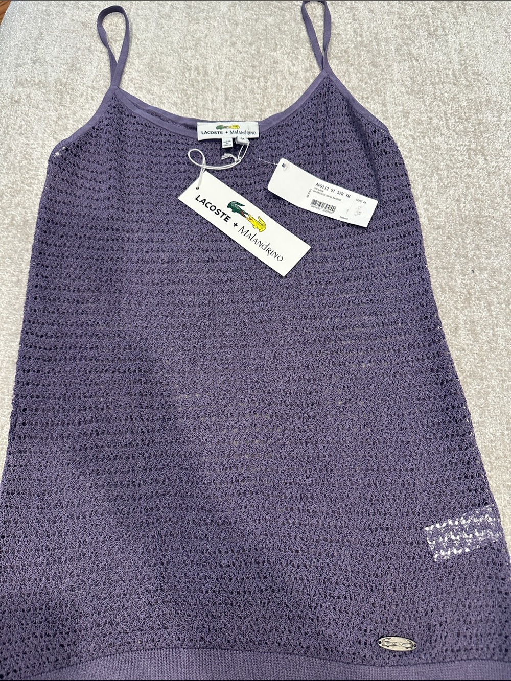 Lacoste Purple Crochet Knit Camisole